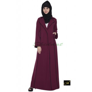 Designer Coat abaya- Maroon